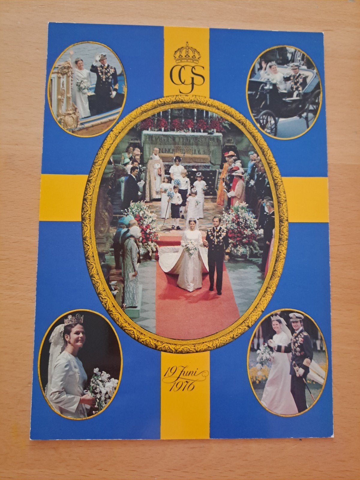 Grote ansichtkaart Carl Gustaf en Sylvia van Zweden, Ophalen of Verzenden, Kaart, Foto of Prent