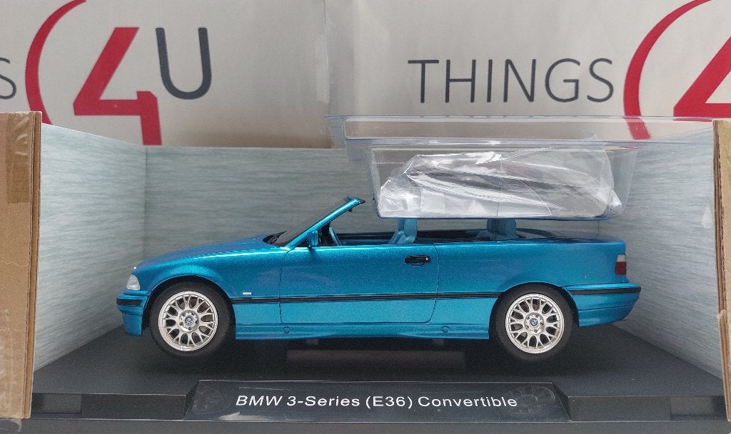 MCG 1:18 BMW 3er E36 cabrio met afneembare softtop blauw, Ophalen of Verzenden, Nieuw, Auto, Overige merken