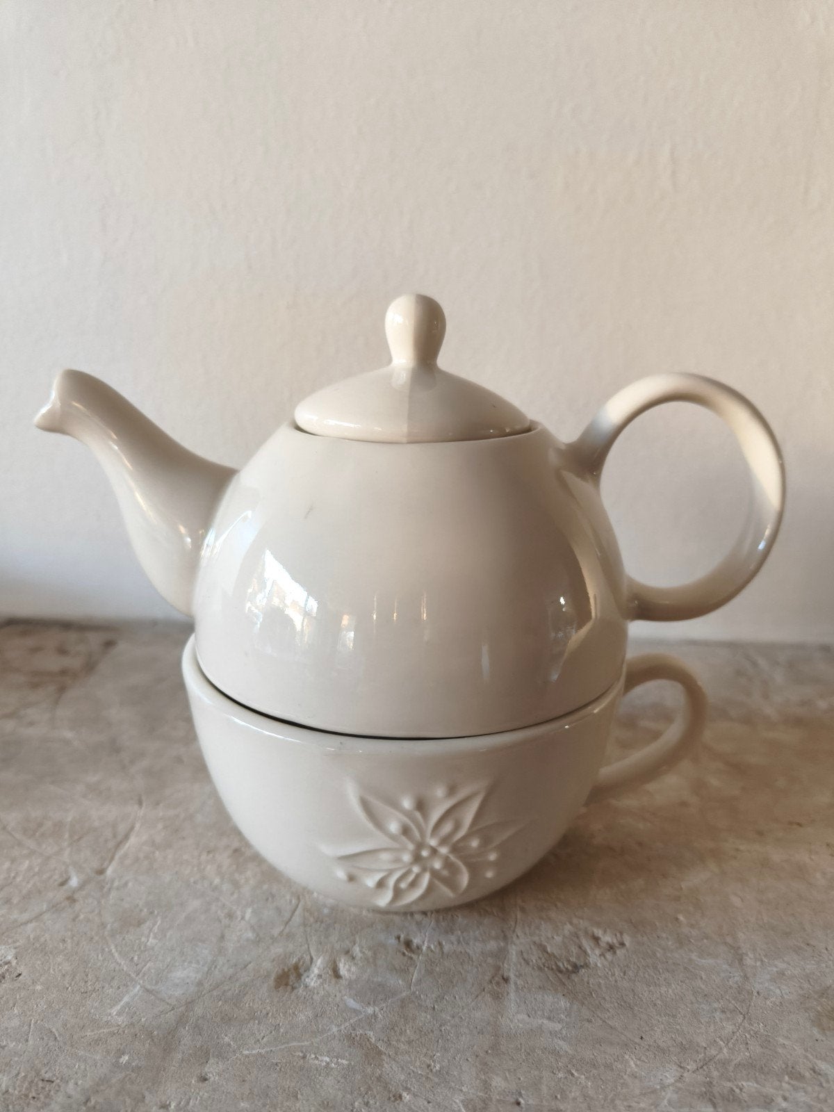 eenkops theepot met kopje, Overige typen, Ophalen of Verzenden, Zo goed als nieuw, Overige stijlen