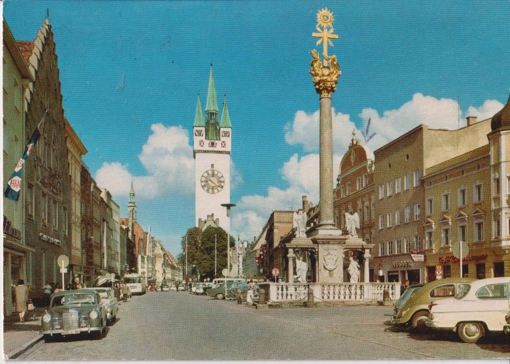 Duitsland, Straubing met auto's Borgward isabella, Mercedes, Ophalen of Verzenden, 1960 tot 1980, Gelopen, Duitsland