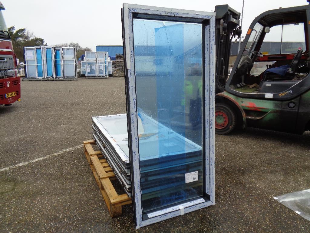 HEBO KUNSTSTOF BUITENKOZIJN met VAST GLAS (trisolide)90x195, Kunststof, Deurkozijn, Nieuw, 150 tot 225 cm