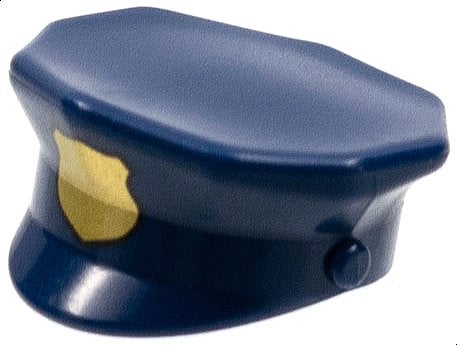 Lego Dark Blue Minifigure, Headgear Hat, Police with Gold, Lego, Accessoire, Ophalen of Verzenden, City
