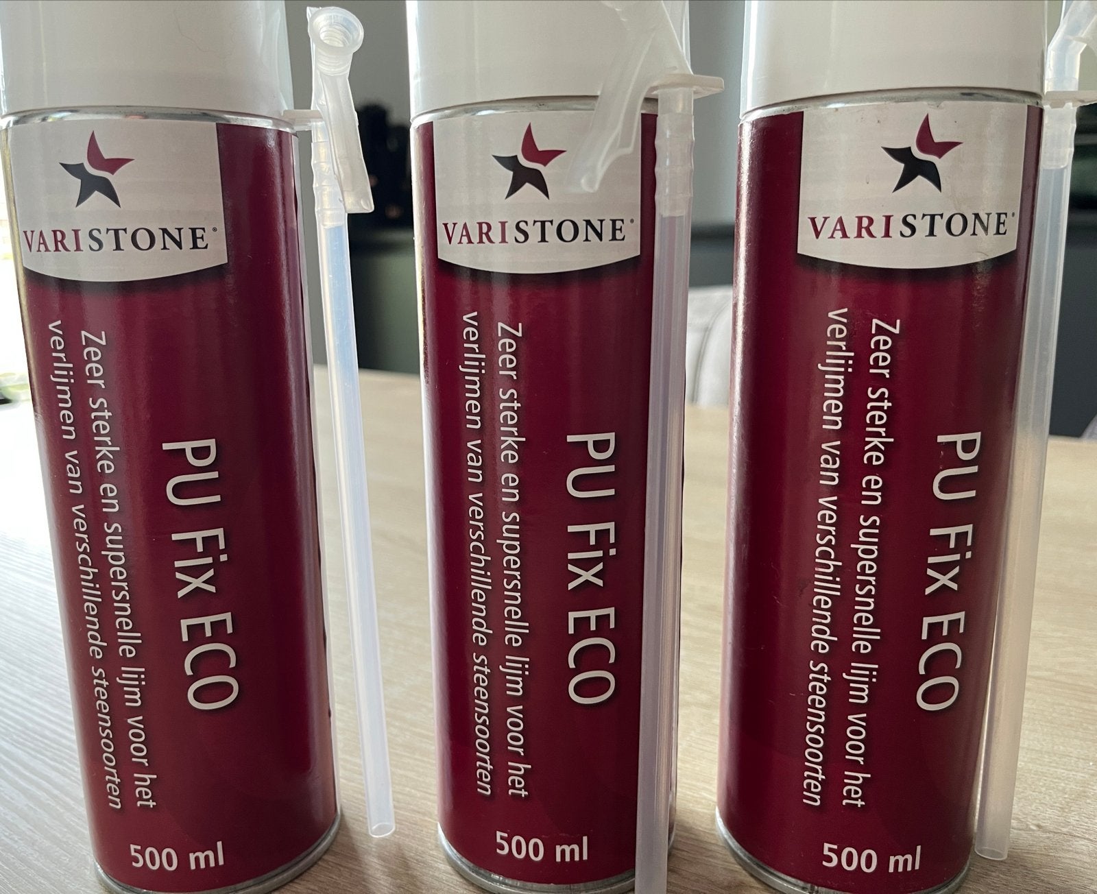 3x PU Fix ECO spuitlijm 500 ml geelbruin - Ongebruikt, Ophalen of Verzenden, Nieuw