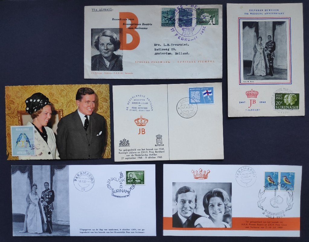 Zestal poststukken Koninklijk Huis, Postzegels en Munten, Brieven en Enveloppen | Nederland, Verzenden, Envelop