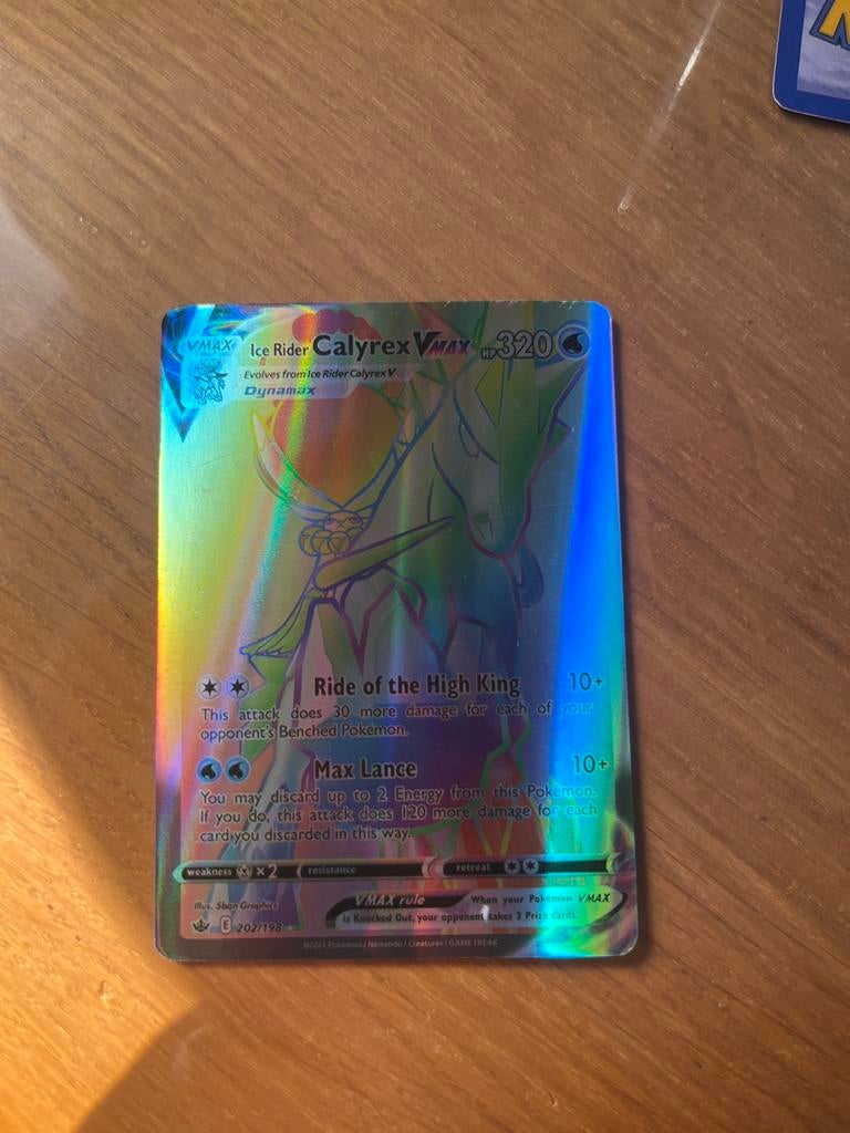 Ice Rider Calyrex VMAX Pokémon kaart, Ophalen of Verzenden, Zo goed als nieuw, Losse kaart, Foil