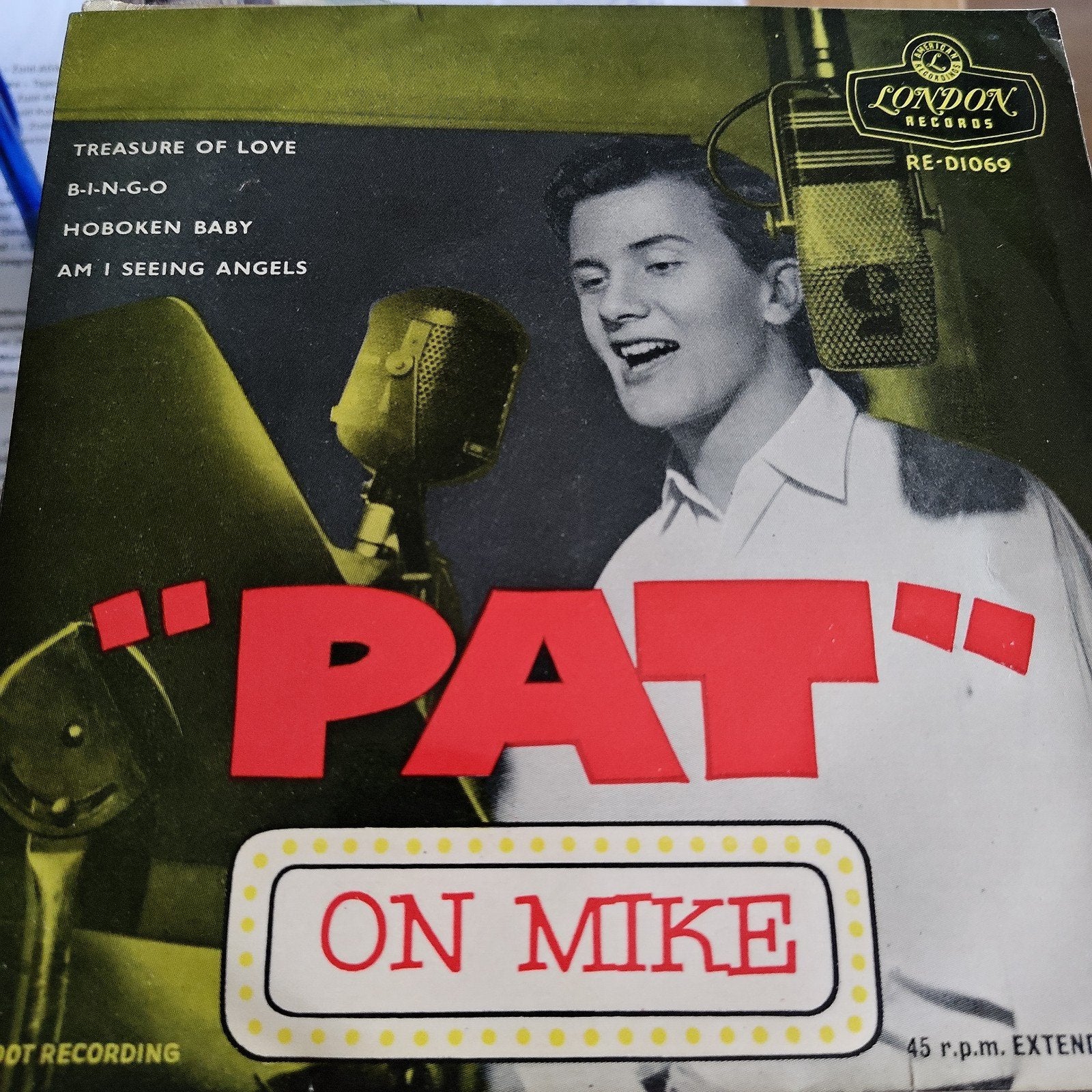 Pat Boone - Pat on Mike EP (London Records RE-D1069), Gebruikt, 7 inch, Pop, EP