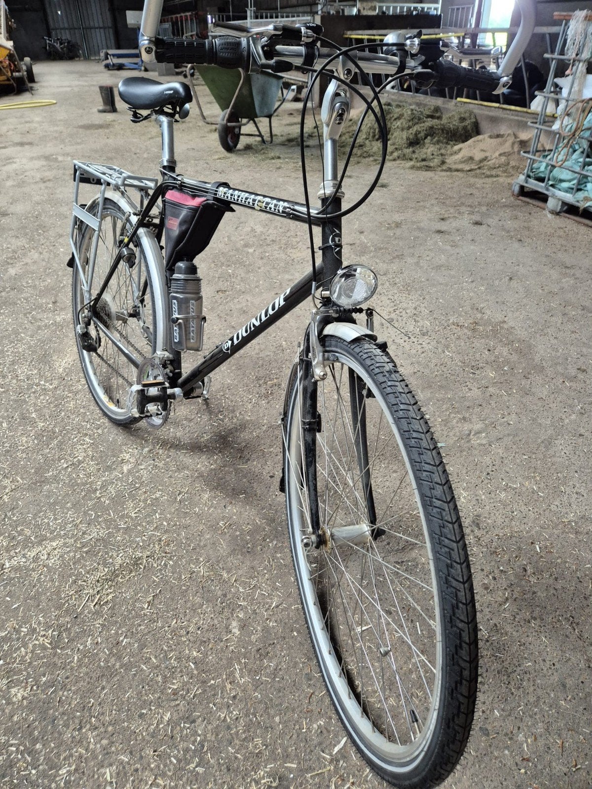 Dunlop fiets met versnellingen en bagagedrager, Gebruikt, Velgrem, Versnellingen, 53 tot 57 cm