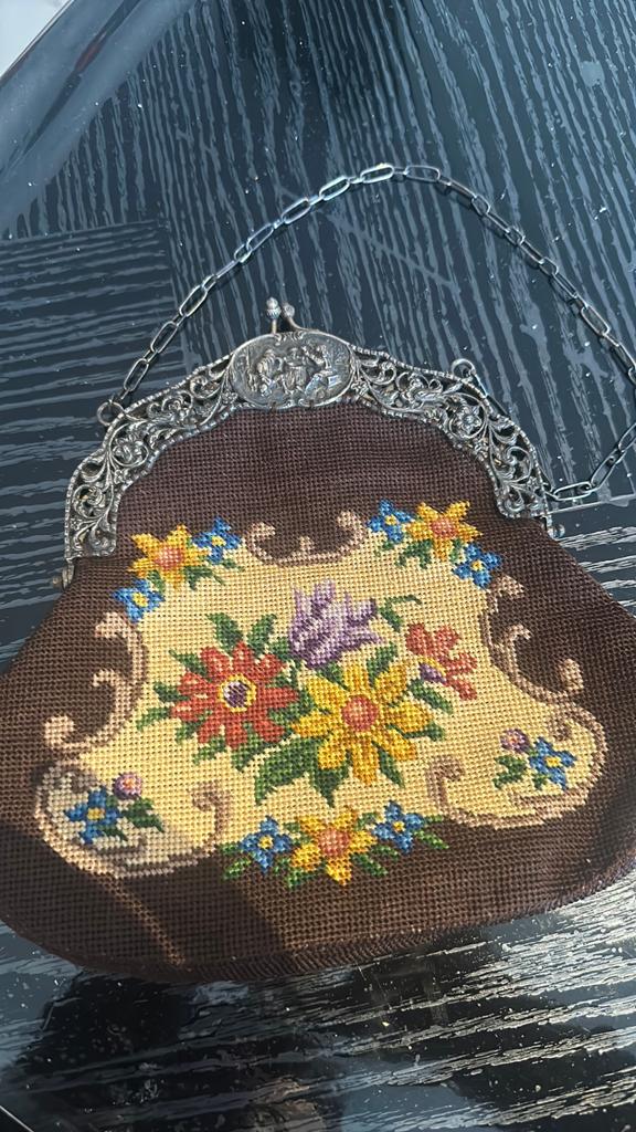 Zilver tasje, Ophalen of Verzenden, Zo goed als nieuw, Bruin, Handtas