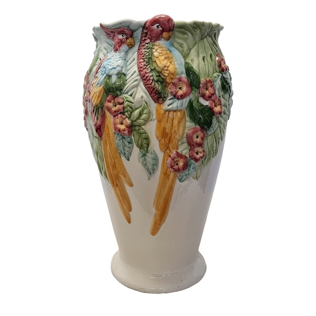 Portugese Majolica vaas met papegaaien, Ophalen