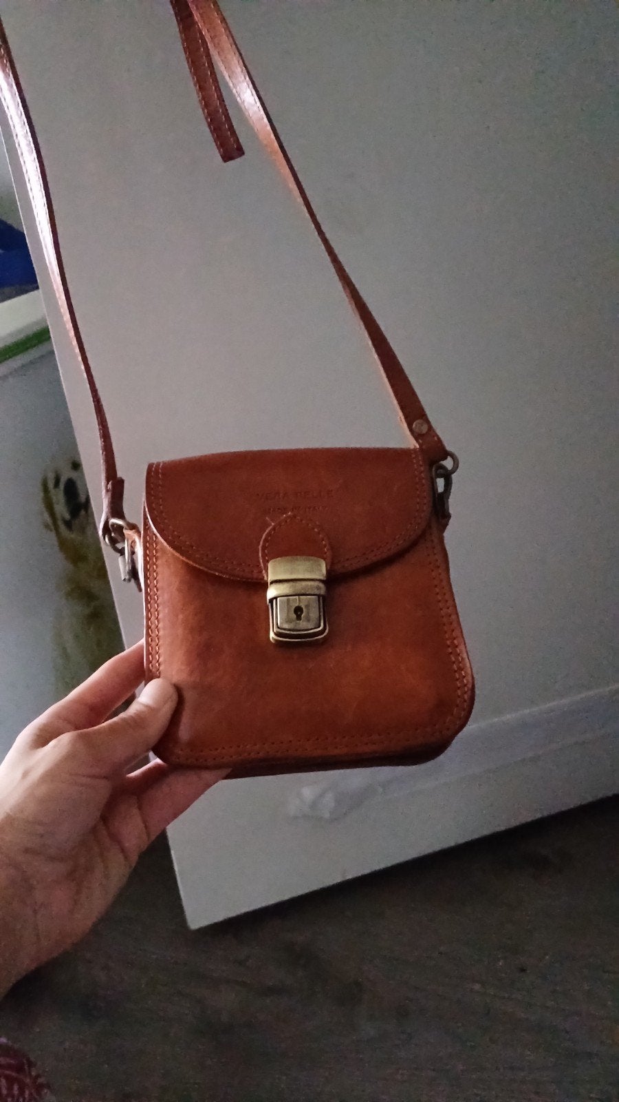 Vera Pelle ledere vintage tasje, Ophalen of Verzenden, Zo goed als nieuw