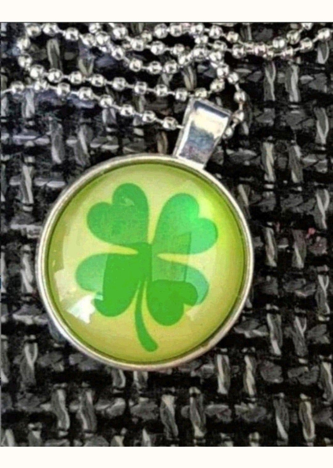 ketting klavertje vier, Verzenden, Nieuw, Zilver, Met hanger
