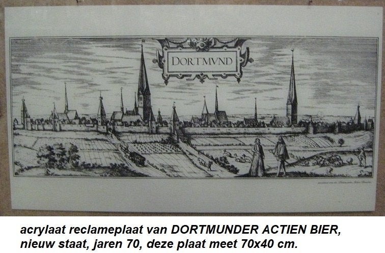 DORTMUNDER ACTIEN BIER, super mooie acrylaat reclameplaat, Ophalen of Verzenden, Nieuw, Reclamebord, Plaat of Schild, Overige merken