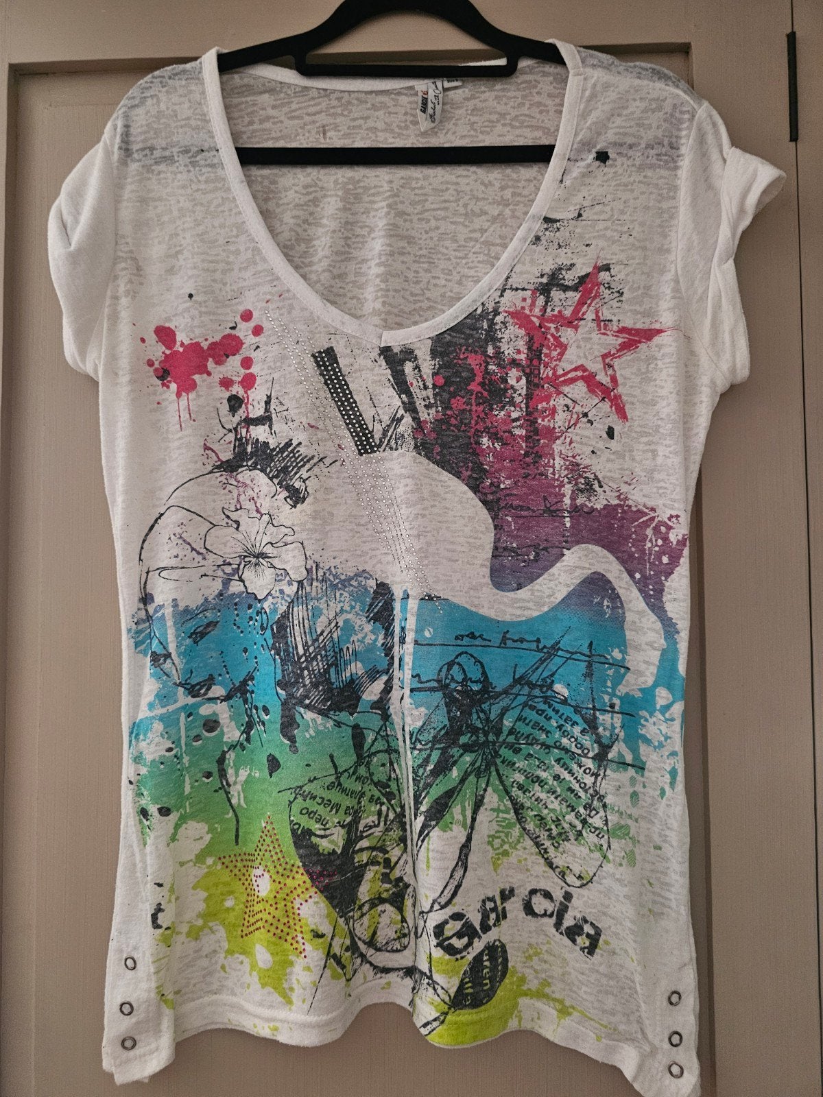 Garcia T-shirt met print en korte mouwen - Maat S, Kleding | Dames, Meerkleurig, Ophalen of Verzenden, Korte mouw, Maat 36 (S)