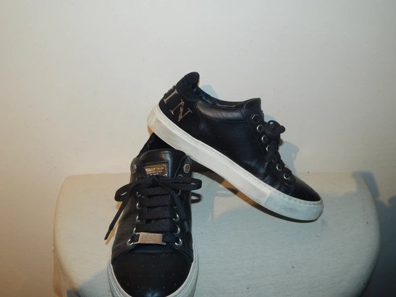 Philipp Plein leren sneakers zilveren hardware achterkant, Overige kleuren, Verzenden, Philipp Plein, Sneakers of Gympen
