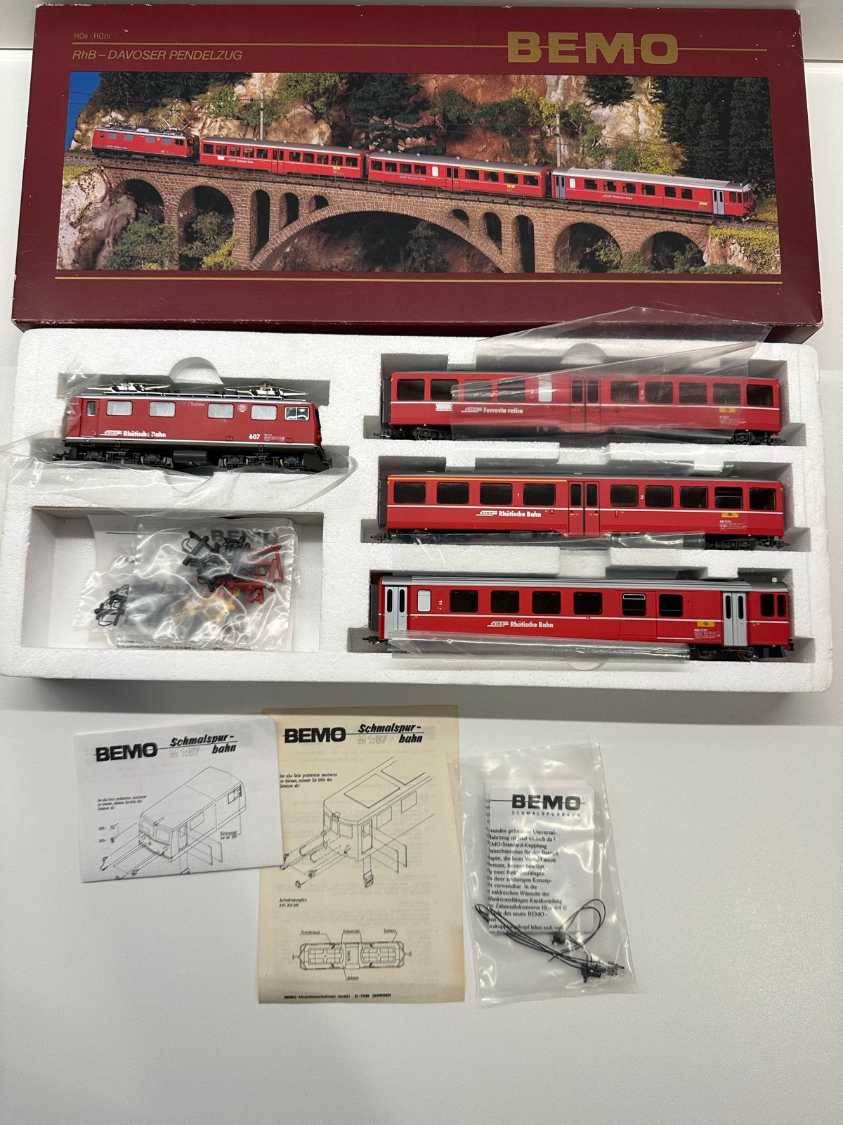 BEMO RhB-Davoser Pendelzug HOm - Treinset, Ophalen of Verzenden, Zo goed als nieuw, Gelijkstroom, Treinset