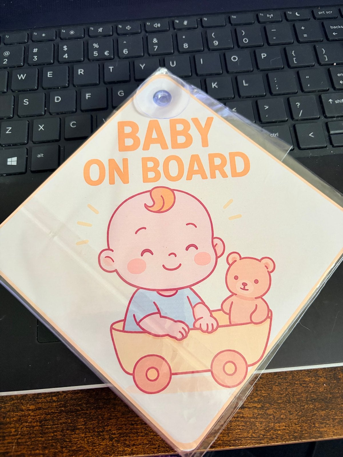 Baby on Board waarschuwingsbord met zuignap, Ophalen of Verzenden, Nieuw