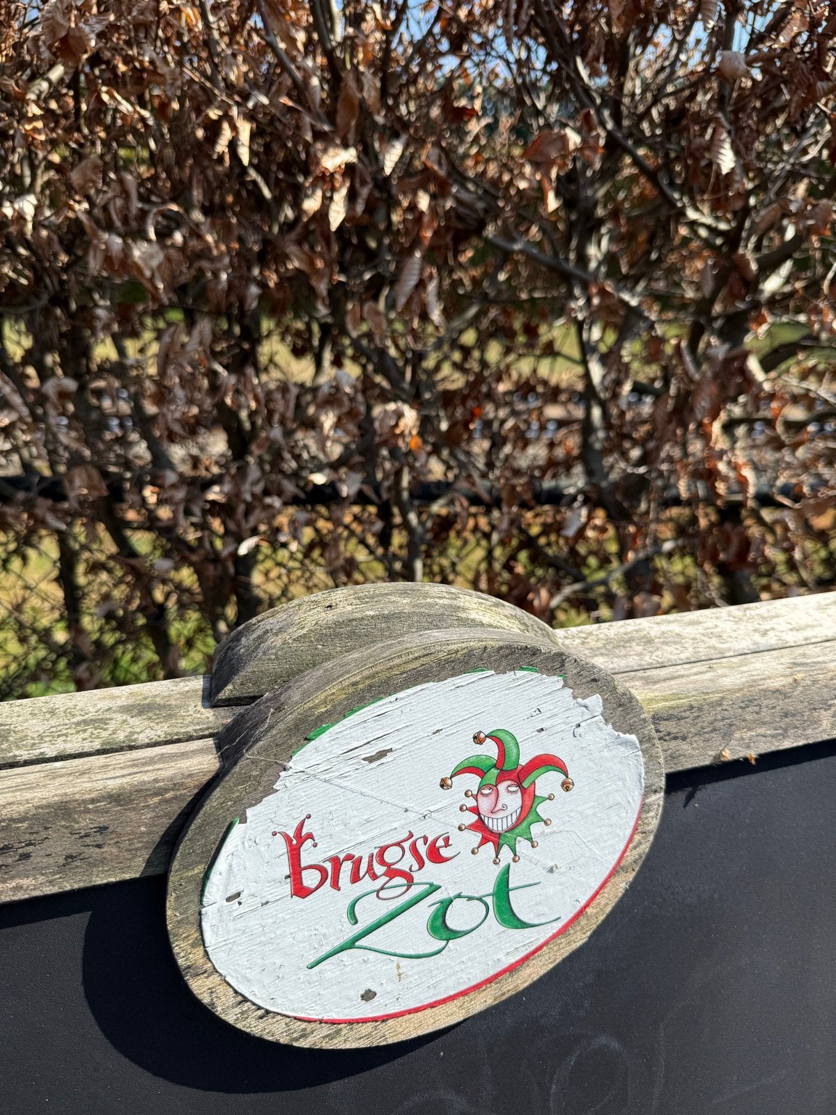 Brugse Zot krijtbord met logo, Verzamelen, Ophalen of Verzenden