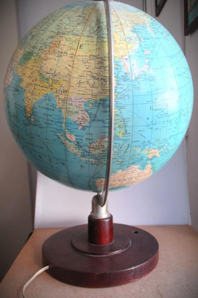 Wereldbol~Vintage Columbus Globe~jaren 50/60~lamp, Ophalen of Verzenden, Huis en Inrichting