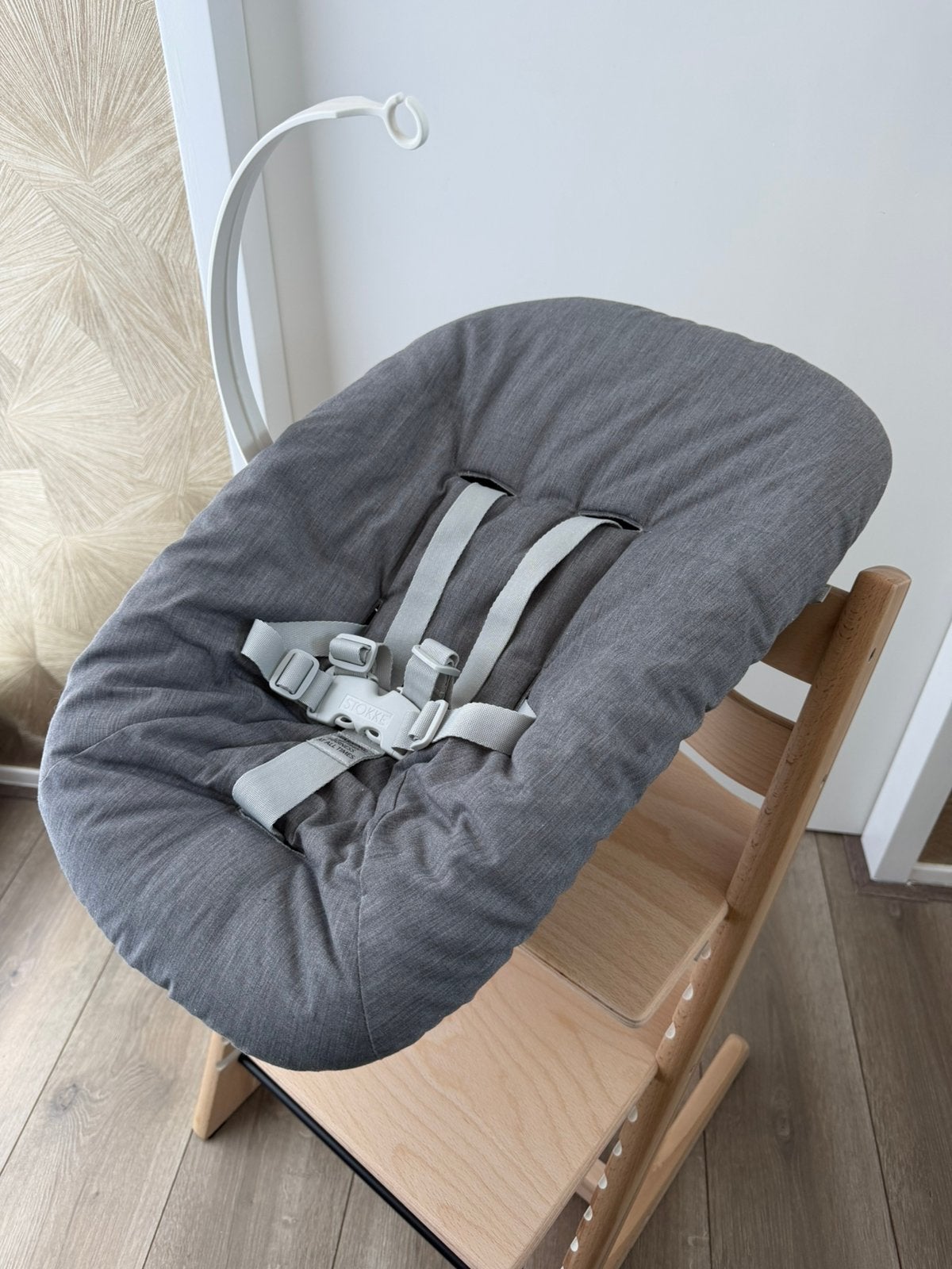 Stokke newbornset grijs/zwart, Tripp Trapp stoel, Ophalen of Verzenden, Zo goed als nieuw, Meegroeistoel