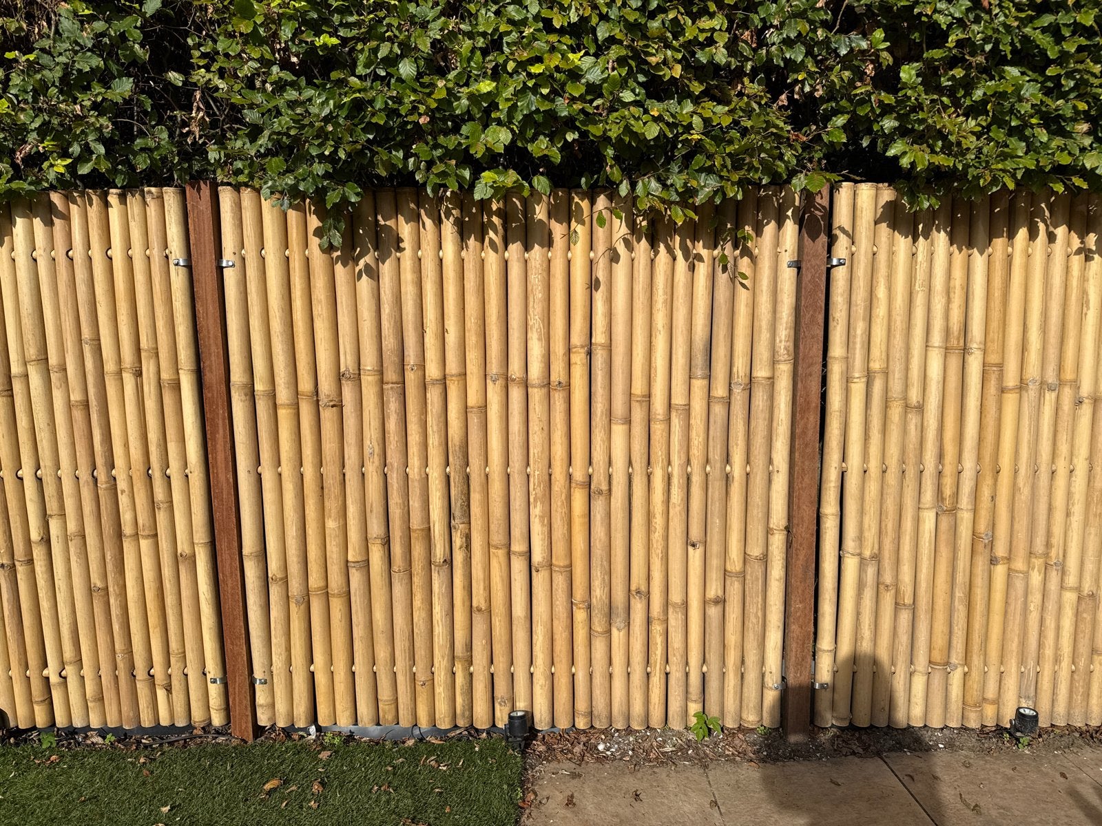 Bamboe schutting met hardhouten palen - 180x180 cm, Tuin en Terras, Ophalen, 1 tot 2 meter, Minder dan 3 meter, Nieuw