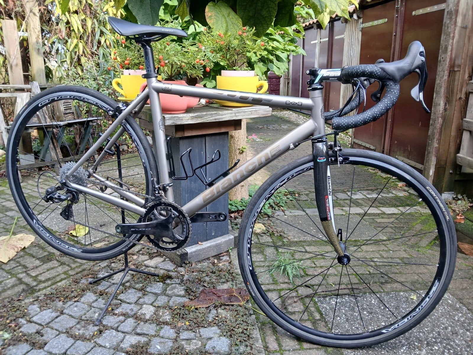 Bianchi Titanium racefiets 53cm, 28 inch, Velgrem, Zo goed als nieuw, Meer dan 20 versnellingen