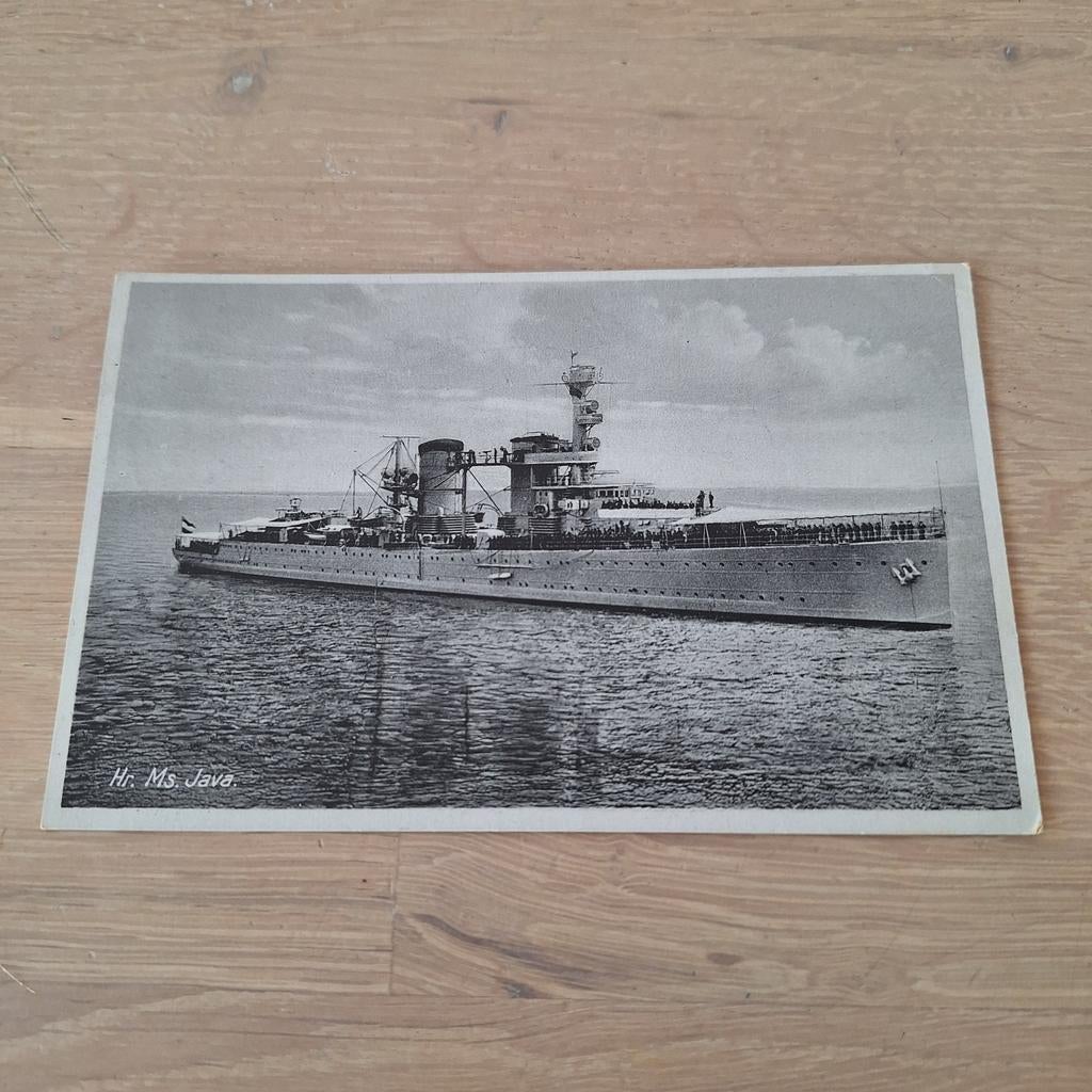 HM MS Java marine ansichtkaart, Ophalen, Gelopen, Zuid-Holland