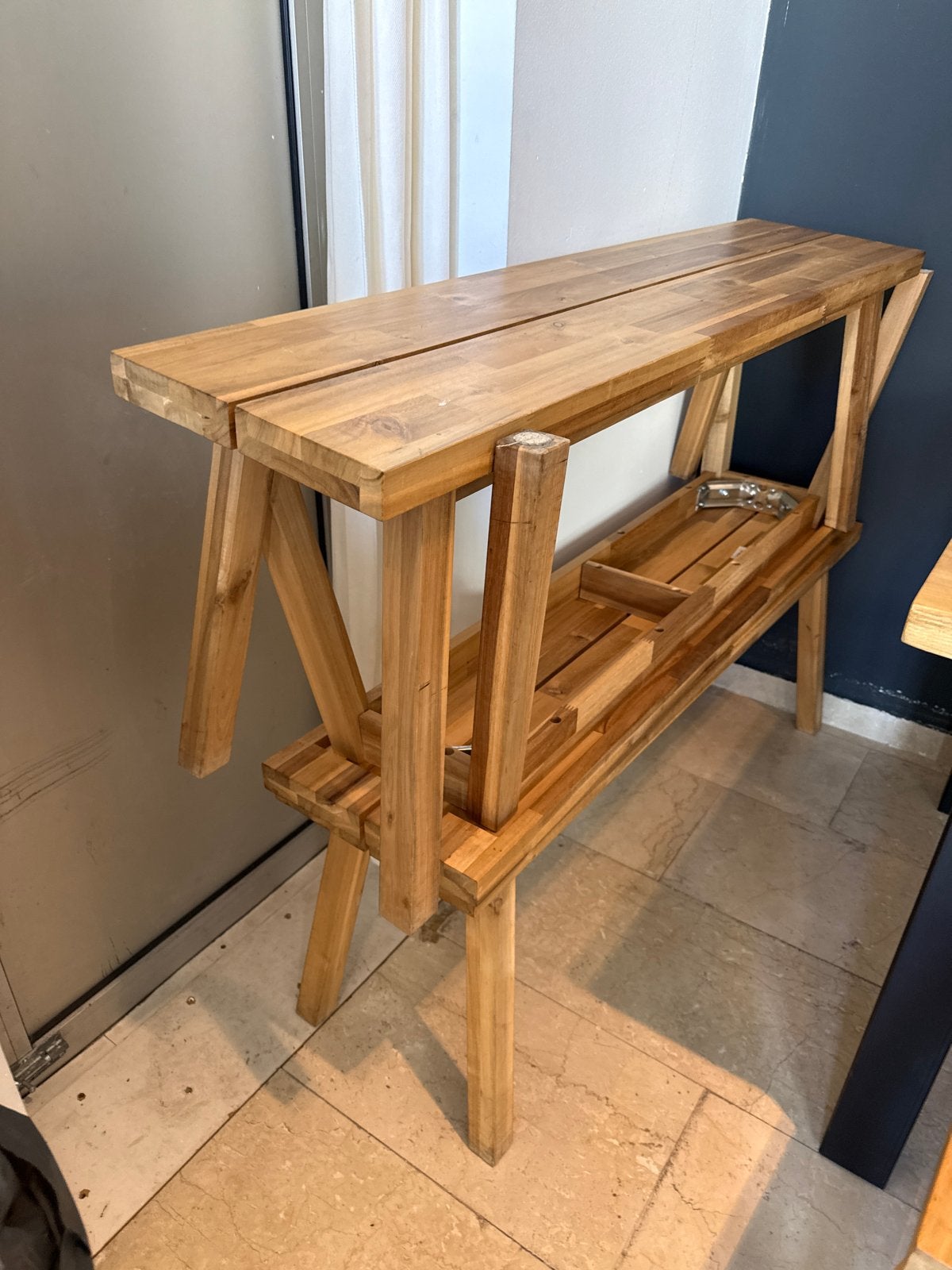 Houten bankje - IKEA stijl, Gebruikt, Minder dan 75 cm, Tweepersoons, Ophalen of Verzenden