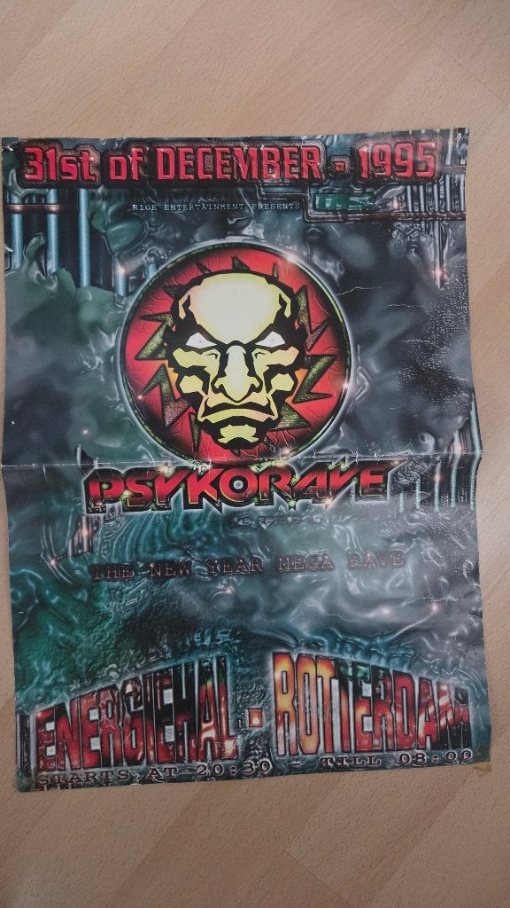 Mooie Psykorave flyer uit de 90's, Ophalen of Verzenden, Gebruikt, Poster, Artwork of Schilderij