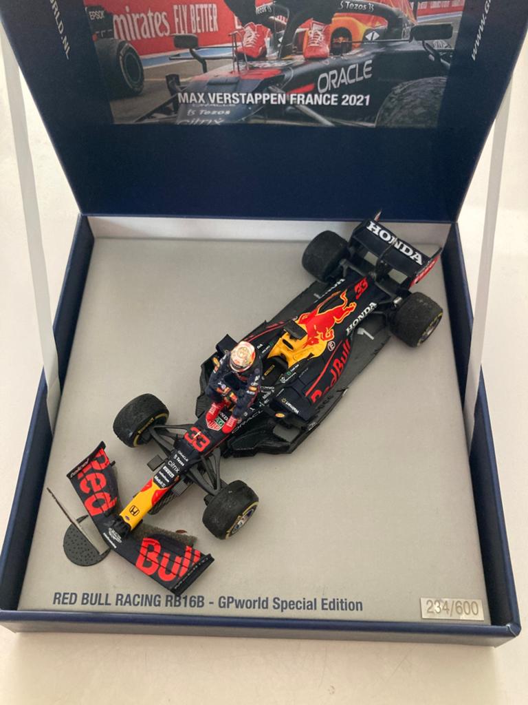 Max Verstappen france 2021 gpworld box 1/43, Ophalen of Verzenden, Nieuw, Formule 1