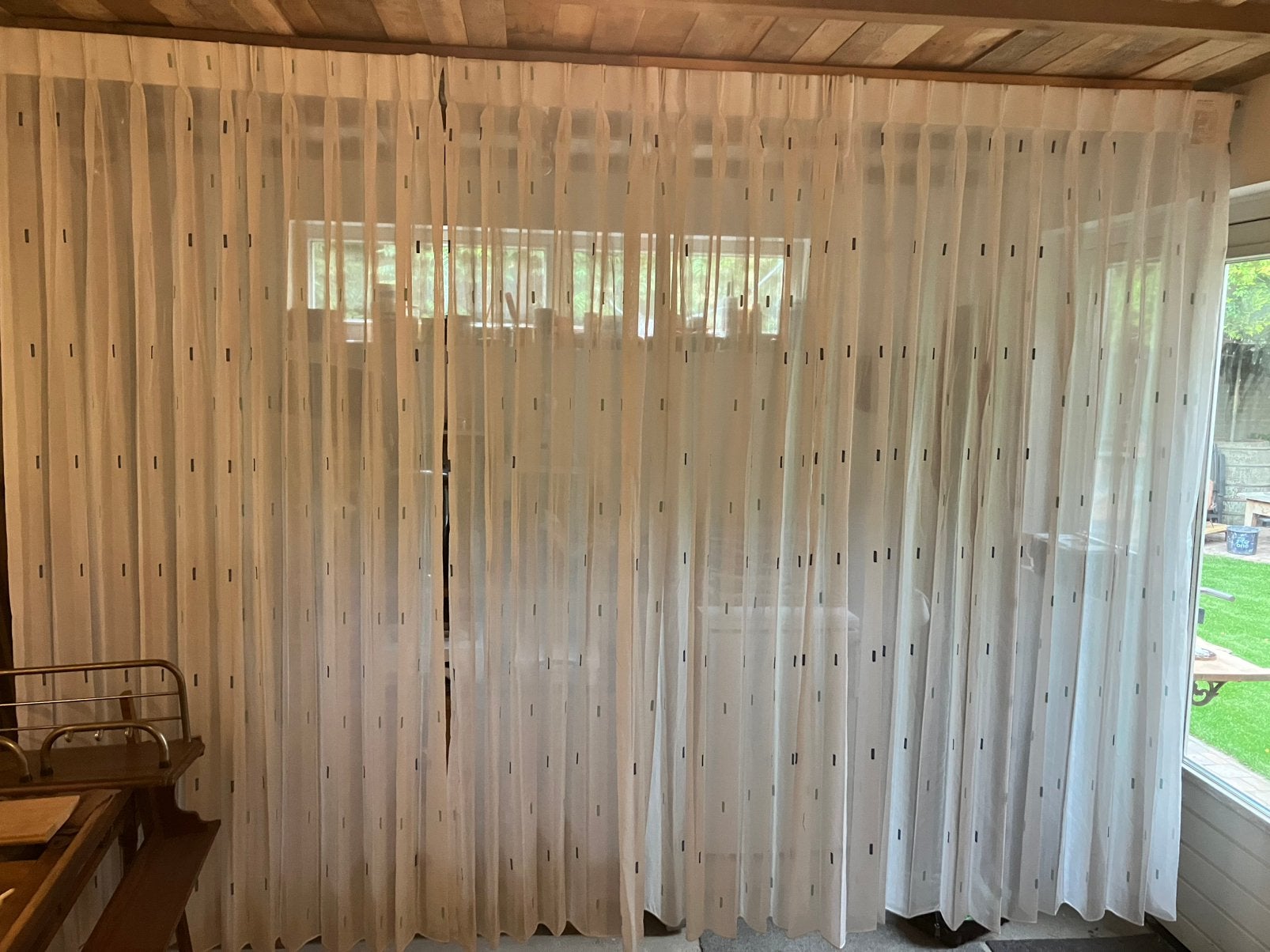 Inbetween gordijnen stuk 110x219,5 vlinderplooi loodveter, Huis en Inrichting, Stoffering | Gordijnen en Lamellen, Ophalen of Verzenden