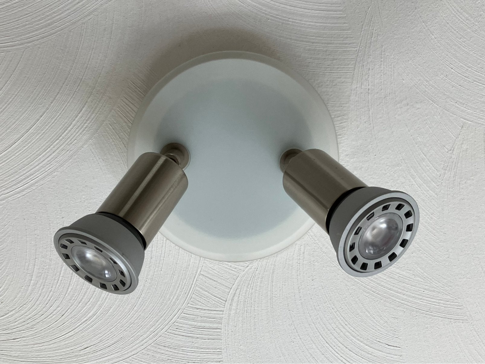 Zgan plafondlamp massive 2x led spot - melkglas, GU10, Ophalen of Verzenden, Zo goed als nieuw, 14 cm