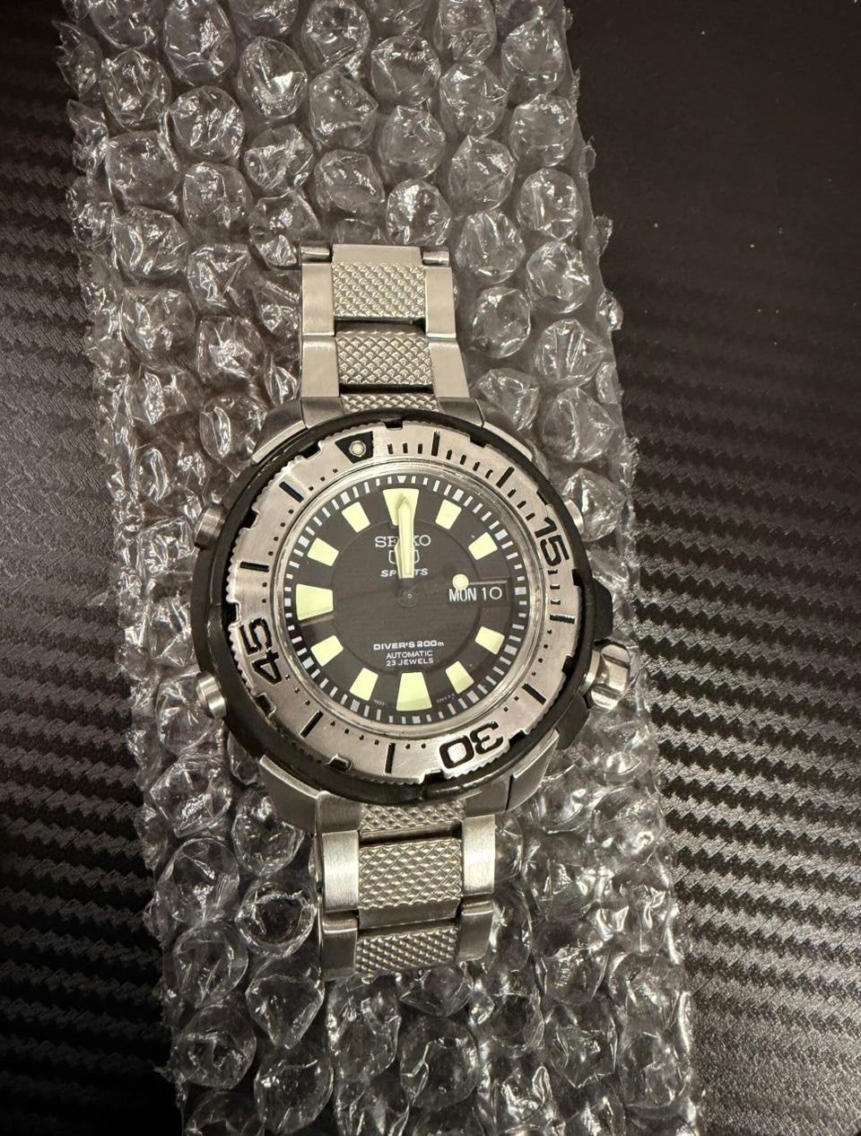 Zeldzame Seiko frankenmonster SKZ247, Ophalen of Verzenden, Zo goed als nieuw, Zwart, IOS