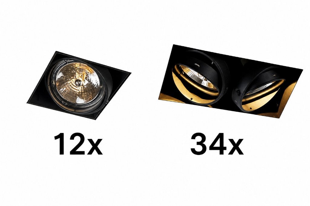 34x Dubbel en 12x Enkel Trimless Inbouwspot AR111 Oneon, Overige lichtbronnen, Overige merken, Nieuw, Overige fittingen