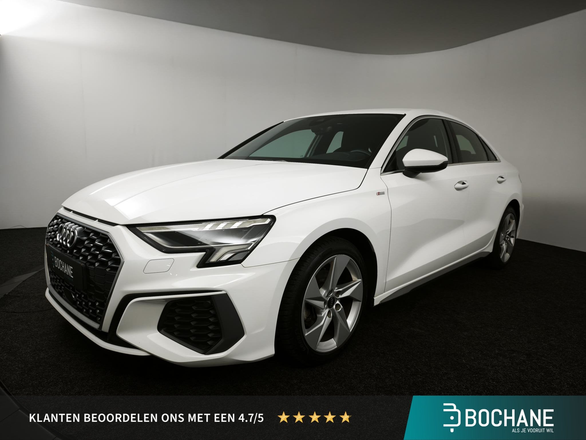 Audi A3 Limousine 30 TFSI S edition | S-Line | Navigatiesyst, Auto's, Gebruikt, Met garantie (alle), Leder en Stof, Wit