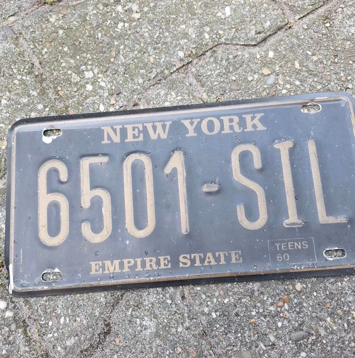 Vintage New York nummerplaat - 6501-SIL Empire State, Auto diversen, Ophalen of Verzenden, Zo goed als nieuw