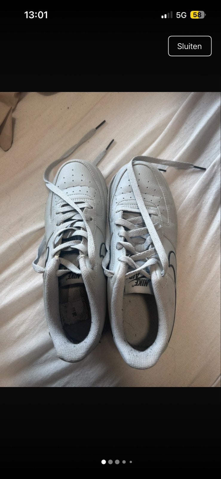 Nike Air Force 1 Sneakers - Grijs, Ophalen of Verzenden, Gedragen, Grijs, Sneakers of Gympen