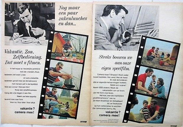 13 vintage advertenties reclames cameras en foto 1966, Ophalen of Verzenden, Gebruikt, Overige typen