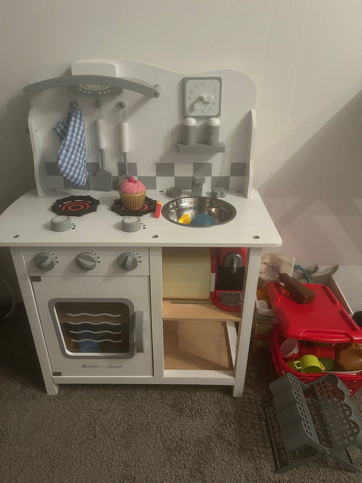 Houten speelkeuken met accessoires, Ophalen, Zo goed als nieuw, Hout, Speelkeuken
