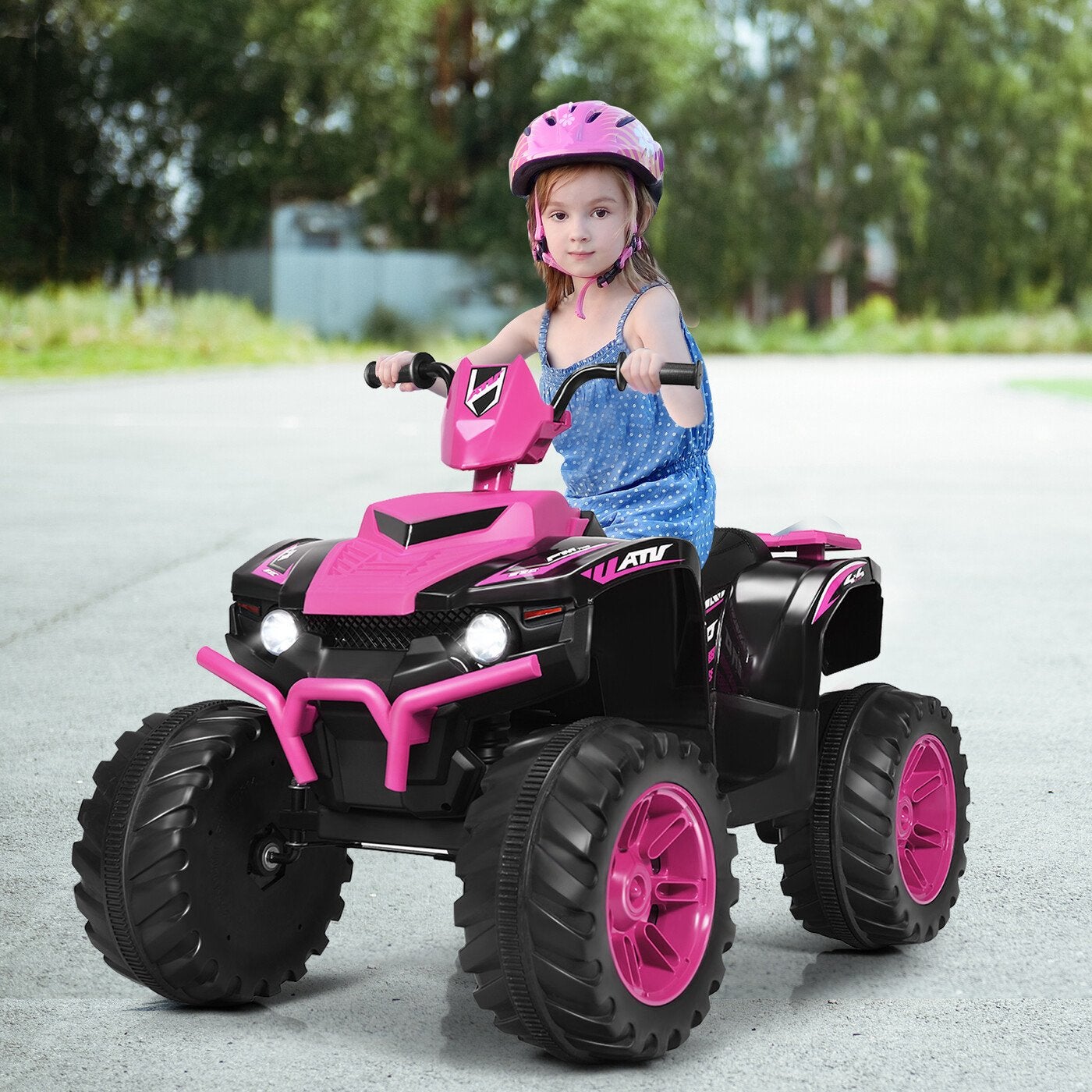 Nieuwe Elektrische Kinderquad 12V met LED-verlichting - Roze, Nieuw