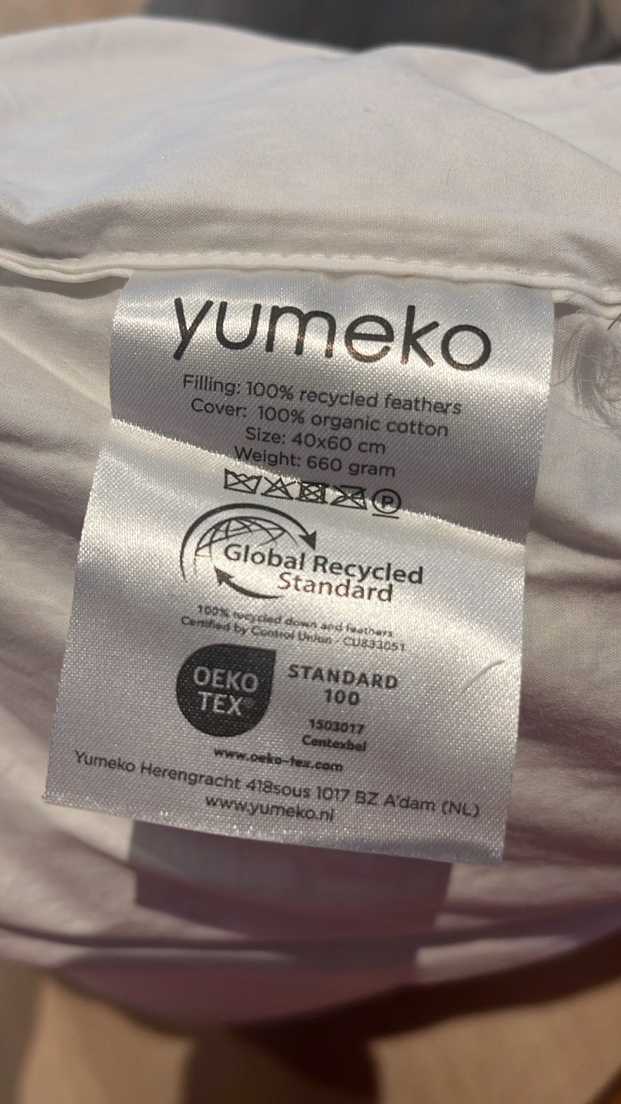 5 stuks:  Kussenvulling 100% gerecycled dons en veren, Overige merken, Ademend, Wit, Ophalen of Verzenden