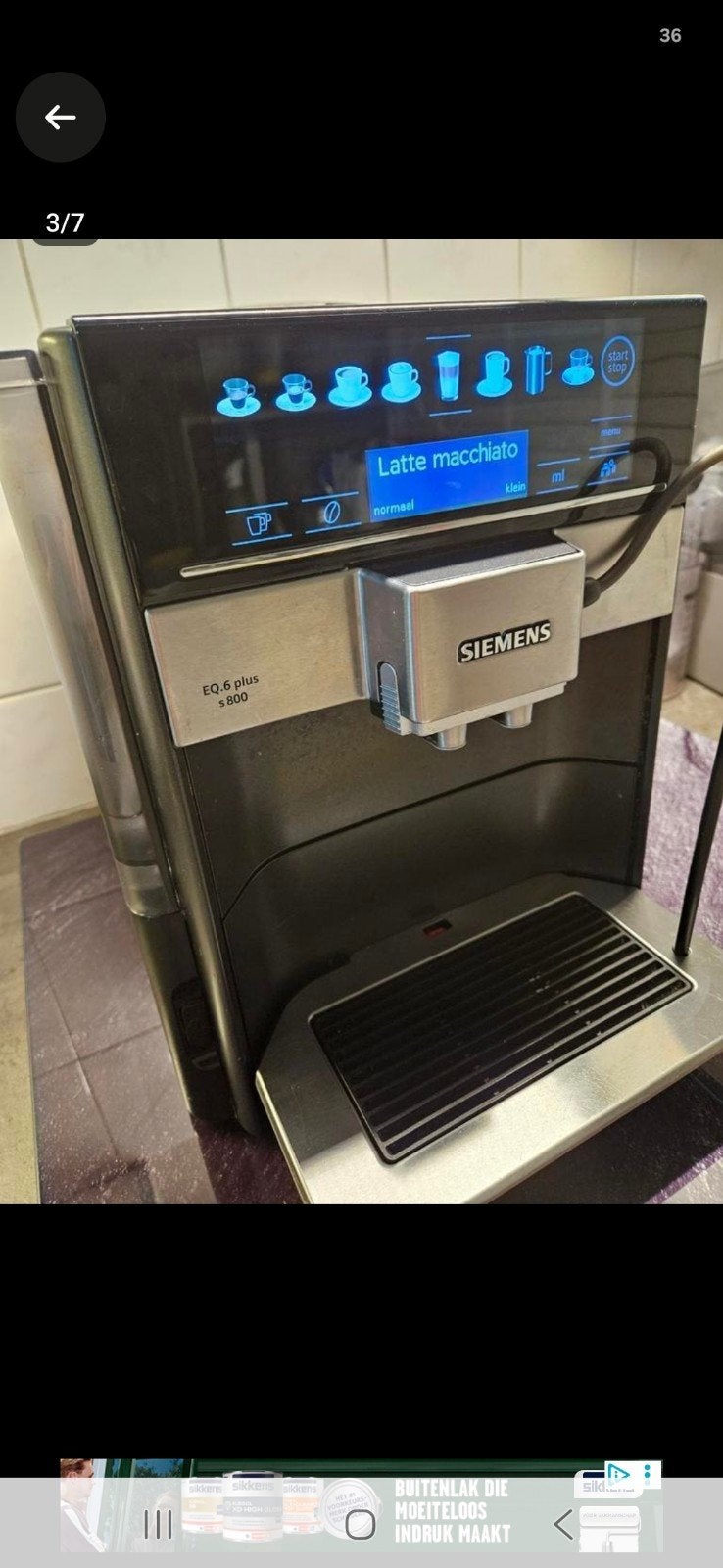 Siemens EQ.6 Plus S800 volautomatische espressomachine, Ophalen of Verzenden, Koffiemachine
