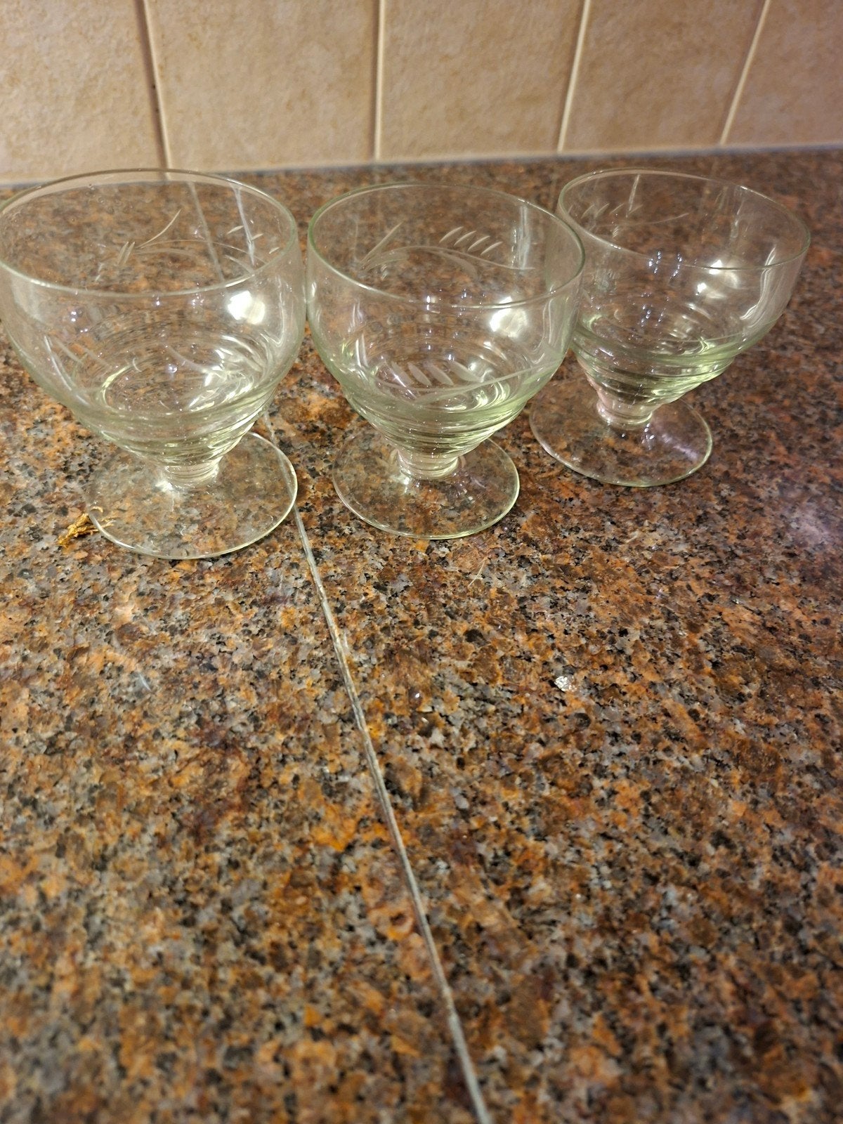Set van 3 vintage glazen dessertcoupes, Ophalen of Verzenden