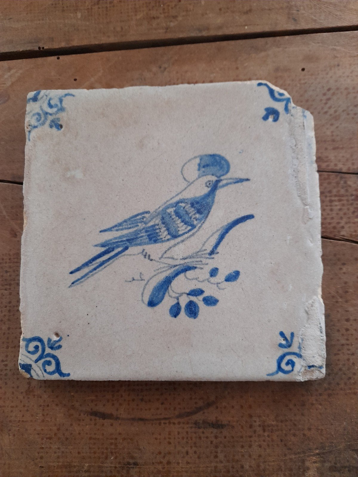 antieke 18de eeuws tegel Vogel, Ophalen