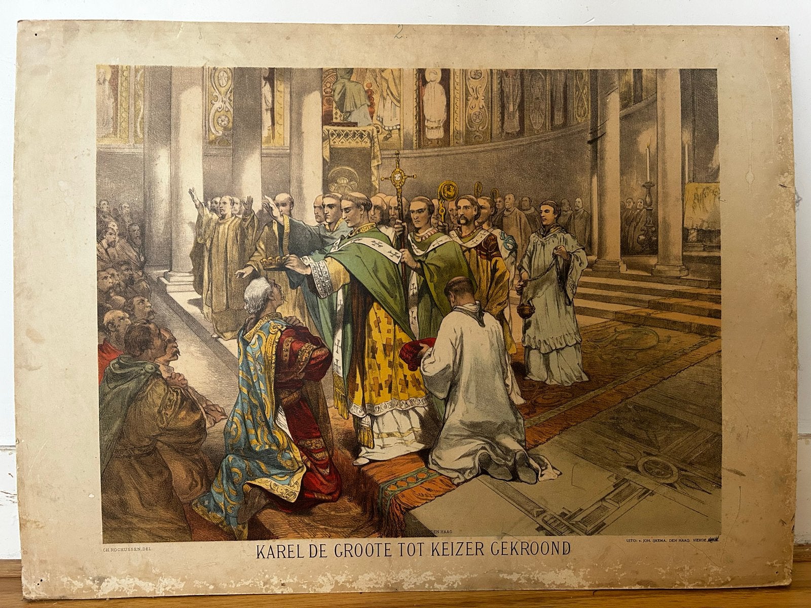 Schoolplaat Karel de Grote tot keizer gekroond, Ophalen