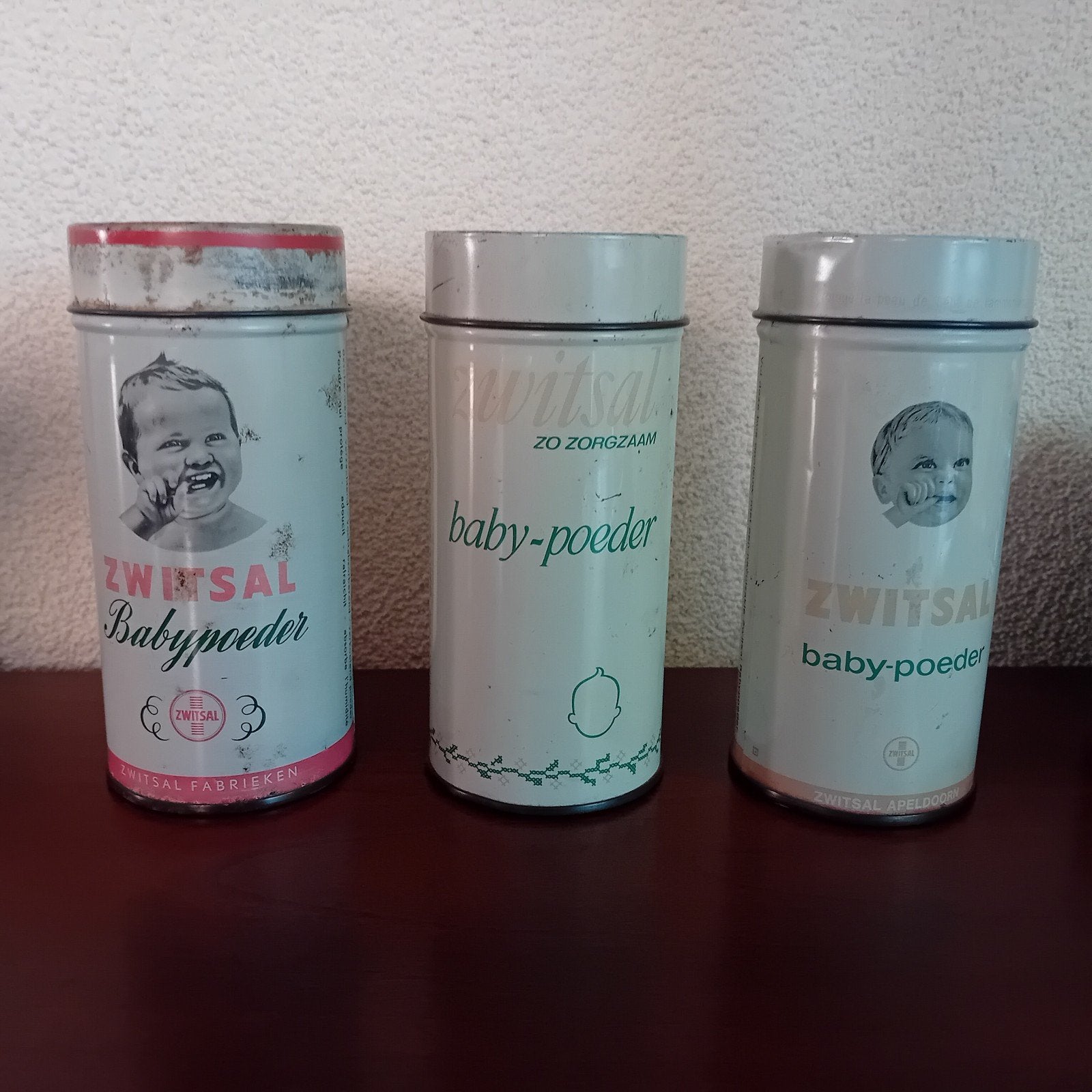Vintage Zwitsal Babypoeder Blikken - Set van 3, Ophalen of Verzenden