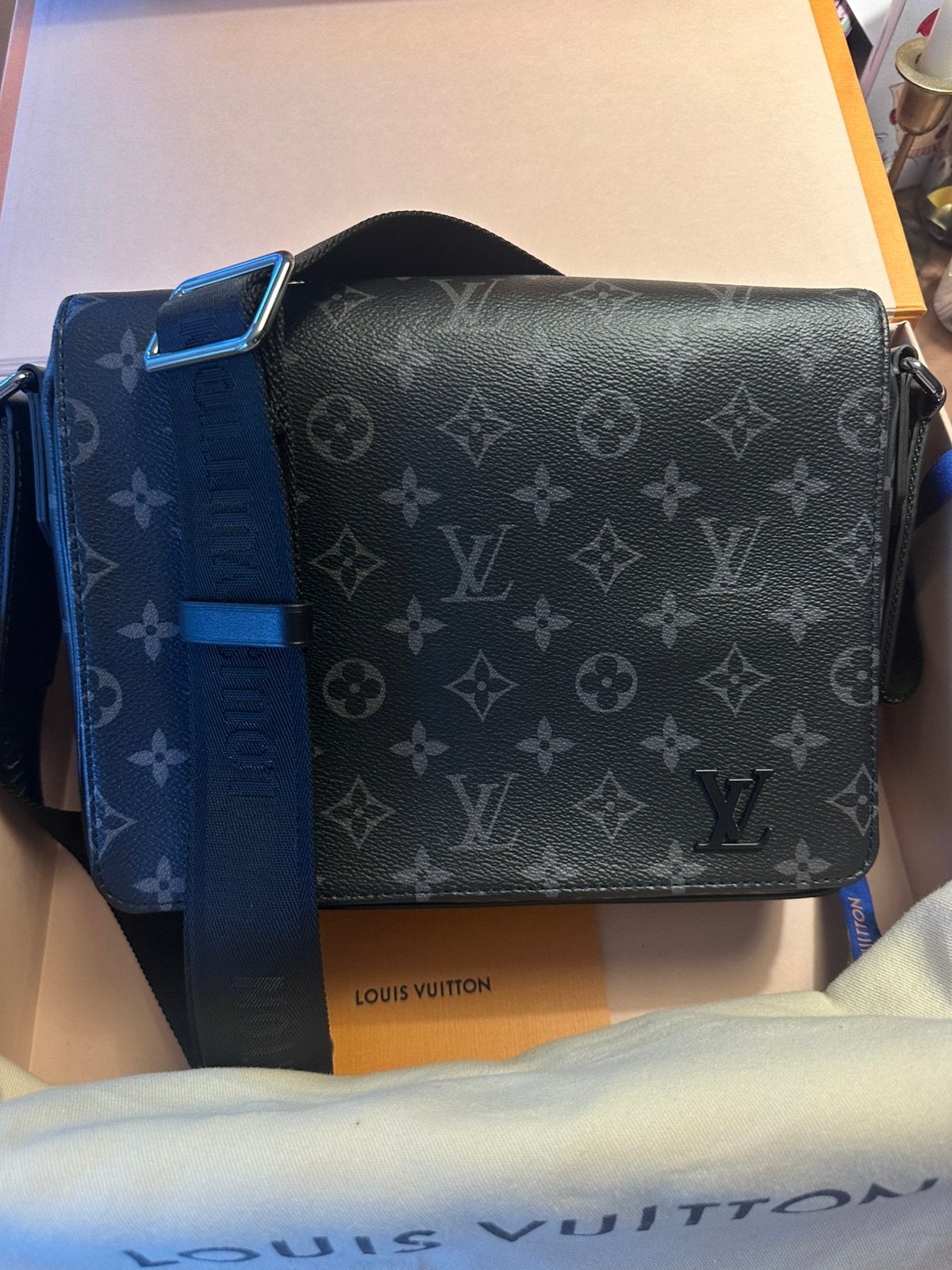 Louis Vuitton Monogram Eclipse Tas, Zwart, Zo goed als nieuw, Leer, Ophalen