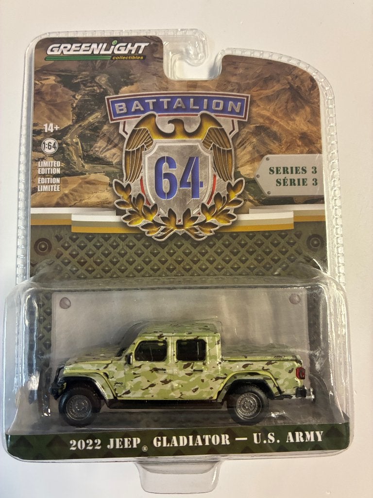 89144: Jeep Gladiator - U.S. Army - 2022 - Greenlight 1:64, Auto, Nieuw, Ophalen of Verzenden, Bachsatztstr. 54 D 72131 Ofterdingen, Germany