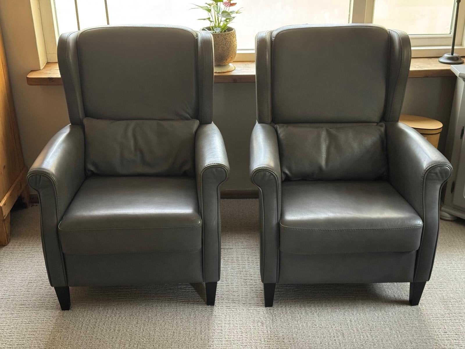 2 prachtige haveco kalfs lederen fauteuils, Huis en Inrichting, Ophalen, Zo goed als nieuw, 50 tot 75 cm, Leer