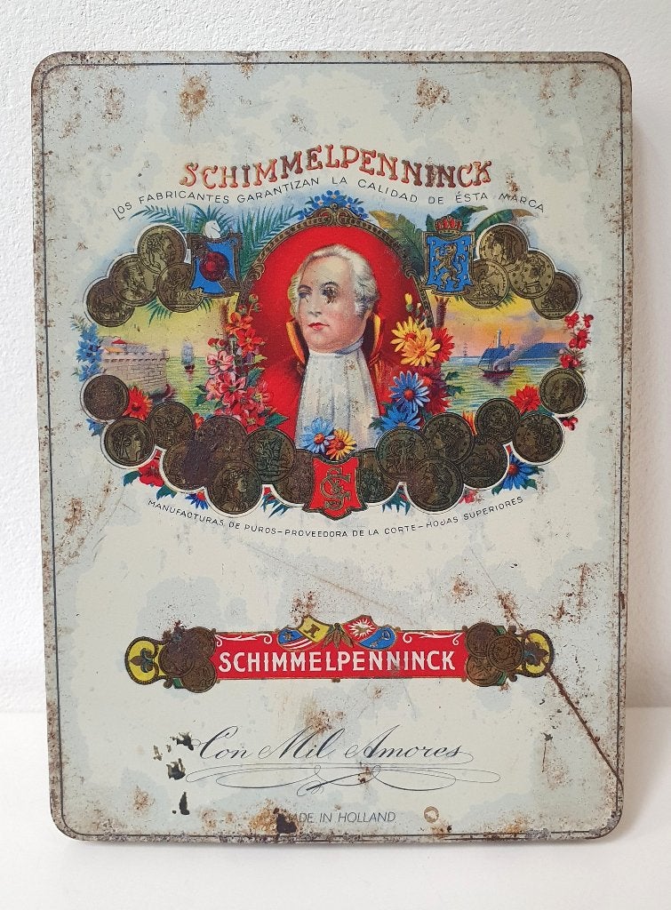 antiek sigarenblik Schimmelpenninck, €2,50 verzendkosten, Verzamelen, Blikken, Verzenden, Gebruikt, Overige