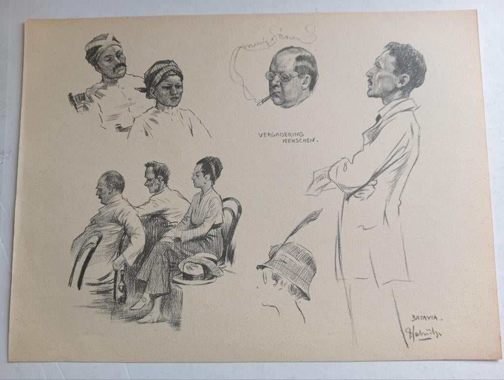 Gabrielse prent Nederlands Indië Indonesië, Ophalen of Verzenden, Voor 1940, Gebruikt, Overige onderwerpen